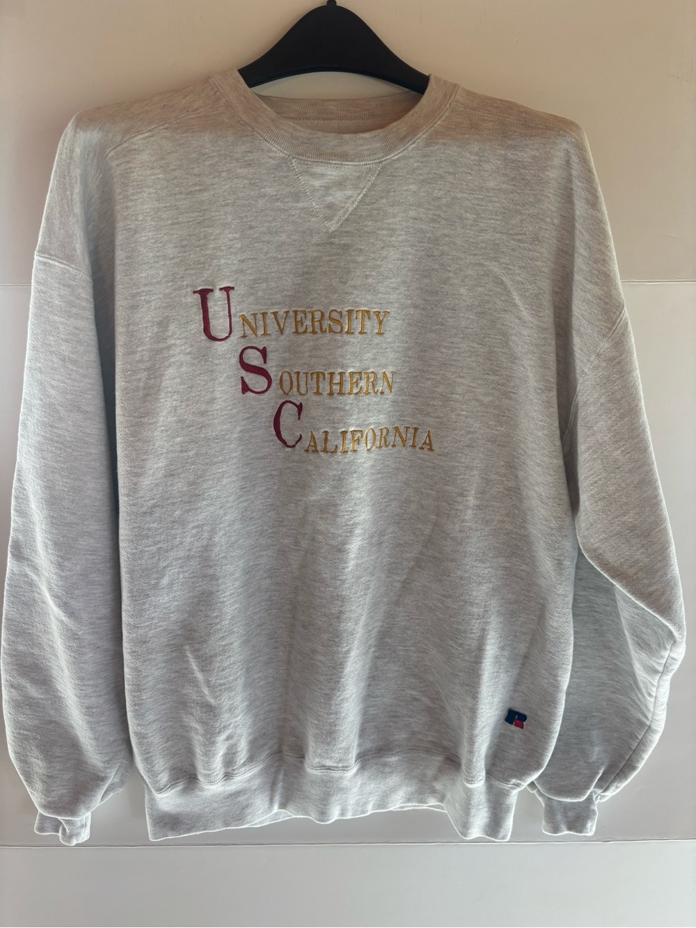 Russell Athletic USC Trojans Crewneck Sweatshirt Gray, Size XL